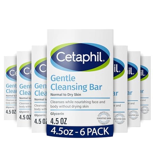 Cetaphil Gentle Cleansing Bar, 4.5 oz (Pack of 6), Nourishing Cleansing Bar For Dry, Sensitive Skin, Non-Comedogenic - Image 1
