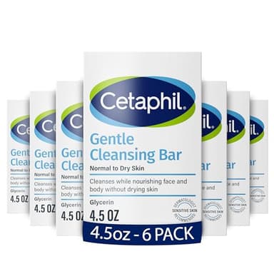 Cetaphil Gentle Cleansing Bar, 4.5 oz (Pack of 6), Nourishing Cleansing Bar For Dry, Sensitive Skin, Non-Comedogenic - Image 1