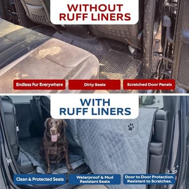 Ruff Liners XL Floor Cover with Door Protection, Gray – As Seen on Shark Tank – Fits Full‑Size Crew Cab Trucks with Fold‑Up Seats – Waterproof & Machine Washable – Sturdy XL Dog Hammock for Truck - Image 7