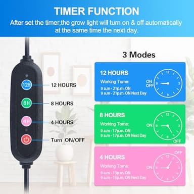 Orchbloom Clip Grow Light for Seed Starting with Timer, 27W Grow Lights for Indoor Plants Full Spectrum, 2025 Brightest LED Plant Grow Light for Houseplants, Bonsai, Pot Plants, Seedlings - Image 5