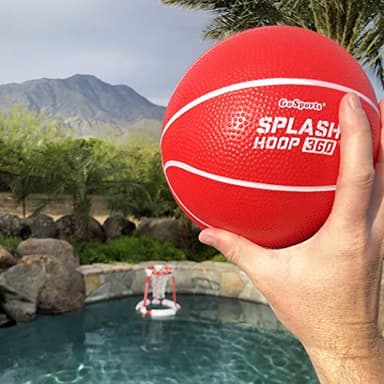 GoSports Splash Hoop 360 Floating Pool Basketball Game - Includes Hoop, 2 Balls and Pump - Red - Image 8