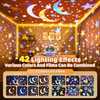 Night Light for Kids Night Light Projector, Baby Night Lights for Bedroom, Star Projector Galaxy Light Star Lights for Bedroom, Glow in The Dark Stars for Ceiling, Baby Sensory Toys, Kids Room Decor - Image 2