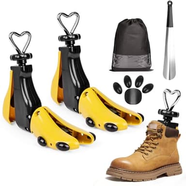 Furneeture 2 Pieces Shoe Stretcher Boot Stretcher, Adjustable Width and Length Shoe Expander Shoe Widener Stretcher Women Men for Sneakers Leather Shoes Ankle Boots - Image 1