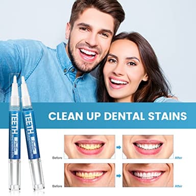 Teeth Whitening Pen 4+1(5 Pack), 70+ Treatments, Use Twice a Day Up to 1-6 Shade Whiter in 1-2 Weeks, 4 Whitening Pens plus 1 Desensitizing Pen, Effective, Painless and Enamel Safe Teeth Whitening Gel - Image 2