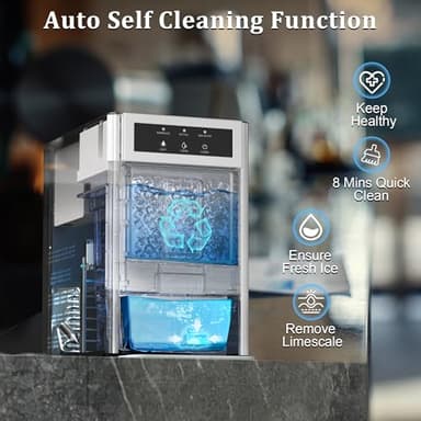 Zyerch Nugget Ice Maker, 44Lbs/24H Countertop Ice Makers, Self-Cleaning Ice Machine with 4.4 Lbs Basket, Auto Water Refill, Chewable Pebble Ice Maker for Home Kitchen Party - Image 3
