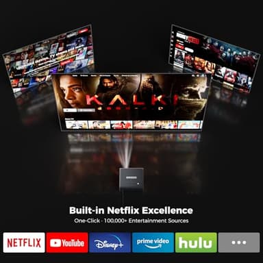 GooDee 4K Smart Projector with Netflix – WiFi & Bluetooth, 3000 ANSI UHD, ToF Auto Focus Keystone MEMC, Dolby Audio Home Theater Video Projector Built-in Apps for Indoor & Outdoor Movies, Gaming - Image 3