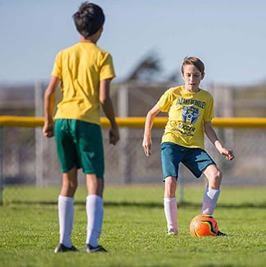 SENDA Amador Training Soccer Ball, Fair Trade Certified, Yellow/Light Blue, Size 5 (Ages 13 & Up) - Image 6