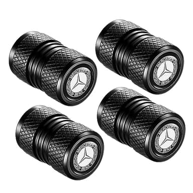 YHEESHIGN Tire Valve Stem Caps, Compatible with Mercedes Benz Series Stem Cap Universal Car Air Cover Car Accessories for Cars, SUV, Truck, Motorcycles 4pcs (Black) - Image 2