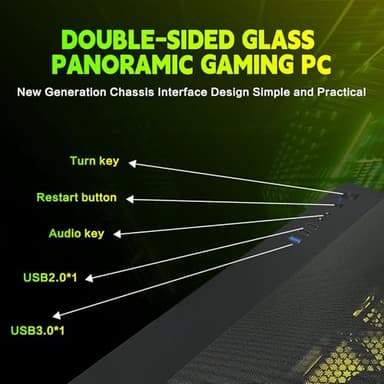 AEXPXO Gaming PC Desktop,Prebuilt Gaming Computer with,AMD Ryzen 5 5700X 3.4GHz,RTX4060 8GB GDDR6,32GB DDR4 RAM 3200MHz,1TB NVME SSD,ARGB Cooling Fan,600W Gold Power,Supply WiFi Support - Image 6