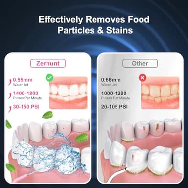 Water Dental Flosser Pick for Teeth: 4 Modes Cordless Portable Water Flossers Teeth Cleaner Rechargeable 300ML IPX7 Waterproof Oral Irrigator Flossing Cleaning Picks for Home Travel - Image 4