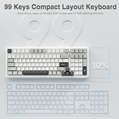AULA F99 Wireless Mechanical Keyboard,Tri-Mode BT5.0/2.4GHz/USB-C Hot Swappable Custom Keyboard,Pre-lubed Linear Switches,RGB Backlit Computer Gaming Keyboards for PC/Tablet/PS/Xbox - Image 9