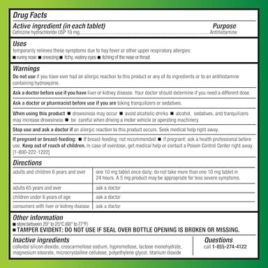 Amazon Basic Care All Day Allergy, Cetirizine Hydrochloride Tablets, Antihistamine, 10 mg, 365 Count (Packaging may vary) - Image 3