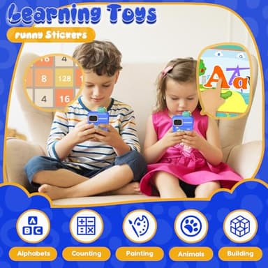 Luyiilo Kids Smart Phone Toys for Boys,Dinosaurs Gift Toys for Boys Ages 3-9 Christmas Birthday Gifts Mini Smart Phone Toys With 2.8" Touchscreen 16 Learning Games Dual Camera Music Player, 8G SD Card - Image 6
