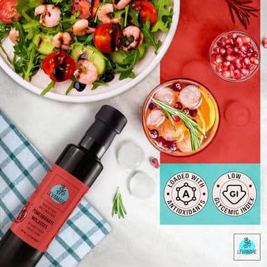 Levamare Pomegranate Molasses, 12 oz (Pack of 1) | No Added Sugar, No Additives | 100% Natural Pomegranate Concentrate from 100% Mediterranean Pomegranate Juice | Gourmet Food Pomegranate Syrup | Vegan, Gluten Free | Superfood - Image 4