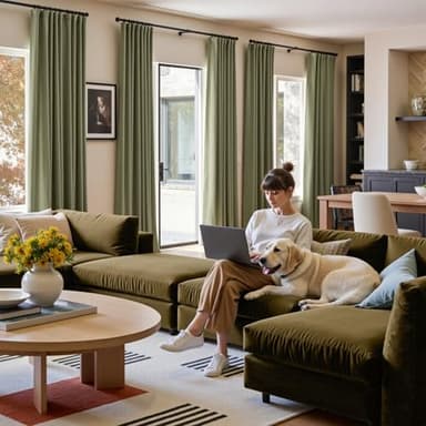 Lazzzy Velvet Curtains Sage Green Thermal Insulated Drapes for Bedroom Living Room Blackout Privacy Home Decor Rod Pocket 84 Inch Length 2 Panels, Olive Sage, W62 x L84 - Image 4