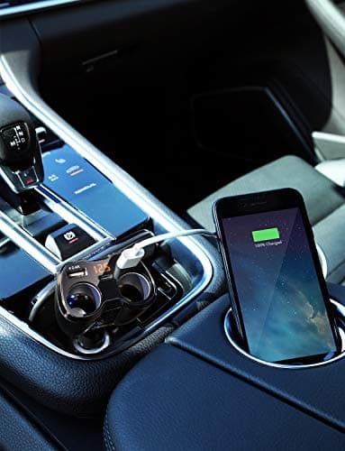 Otium USB C Car Charger, 2 Sockets Cigarette Lighter Splitter 12/24V 80W Dual USB Type-C Ports Separate Switch LED Voltage Display Built-in Replaceable 10A Fuse Compatible Mobile Phone GPS Dash Cam - Image 8