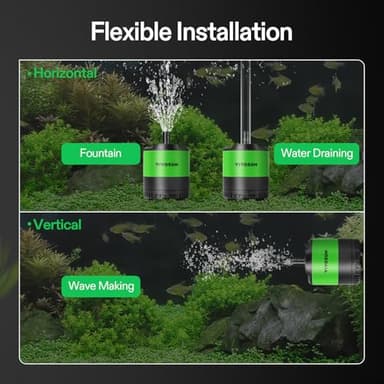 VIVOSUN 400 GPH 20W Submersible Water Pump, with Adjustable Water Flow, 4.9 ft Tubing, Additional Ceramic Shaft, and Outlet Adapters, for Fish Tanks, Aquariums, Hydroponics, Fountains - Image 6
