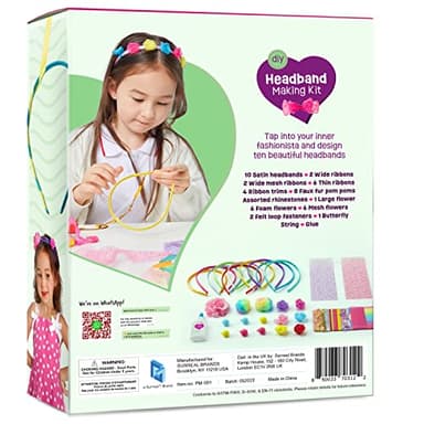 Pretty Me Headband Making Kit for Girls - Arts & Crafts Gift - Make Your Own Fashion Headbands for Kids - DIY Hair Accessories Set - Gift for Ages 5-12 Year Old Girl - Little Kids Art & Craft Gifts - Image 8