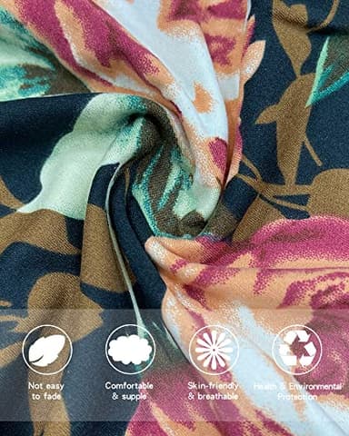 QIANXIZHAN Women's Harem Pants, High Waist Yoga Boho Trousers with Pockets Rose Black L - Image 4