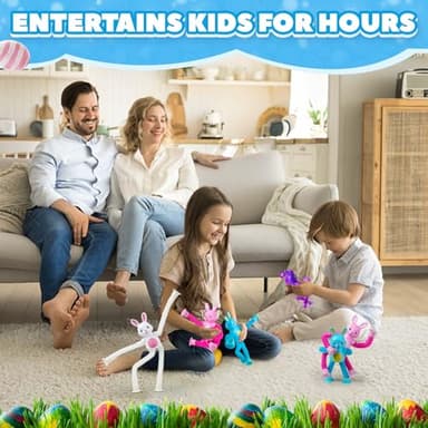 4 Pcs Easter Bunny Pop Tube Sensory Toys,Easter Basket Stuffer for Toddler Kids Boy Girls,Bunny fidgets Suction ADHD Autism Toy,Fidget Toys Autistic Travel Toys - Image 7