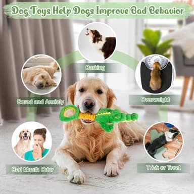 Eneston Large Dog Toys, Plush Squeaky Dog Toy with Crinkle Paper and Tug of War Handle, Interactive Puppy Toys for Small, Medium and Large Dogs - Image 3