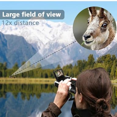 12x32 Binoculars with HD Digital Camera, Digital Binoculars, 2.4 Inch Color Display 2.5K 48MP Video Photo Recorder for Bird Watching Travel 8X Digital Zoom - Image 4