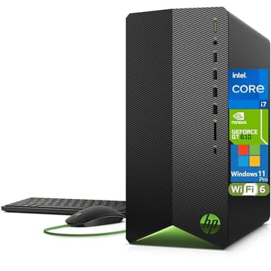 HP Pavilion Tower Desktop Computer, Intel 8-Core i7-11700F up to 4.9GHz, 32GB DDR4 RAM, 1TB PCIe SSD, GeForce GT 610 2GB, WiFi 6, Bluetooth, Type-C, RJ-45, HDMI, Windows 11 Pro, WE/PGPY - Image 1