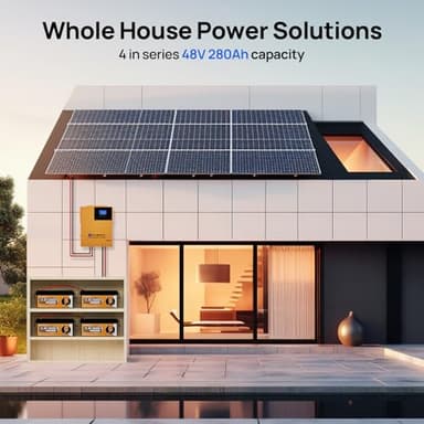 ECO-WORTHY 48V 280Ah (4 Pack 12V 280AH) LiFePO4 Lithium Battery with Bluetooth, Low-Temp Protection, 6000+ Deep Cycles, 14.34kWh Energy, for RV, Off-Grid, Solar Power System, Home Backup, Marine - Image 9