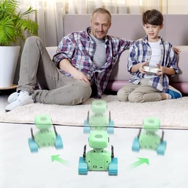 ALLCELE Robot Toys, Rechargeable RC Robots for Kids Boys, Remote Control Toy with Music and LED Eyes, Ideal Gift for Children-Green Blue - Image 7