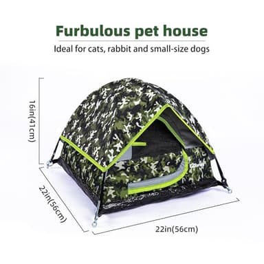 GDanes Camouflage Cat Tent, Portable Pet Cat House with Soft Pad, Cat Cave, Dog House for Small Medium Dogs and Rabbits - Image 3