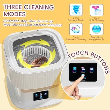 Portable Washing Machine, 12L Mini Wash with 3 Cleaning Modes and Spin Basket, Small Washing Machine for Underwear, Baby Clothes, Socks, Folding Design for Apartments, Camping, Travel - Image 4