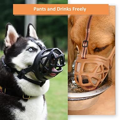BARKLESS Dog Muzzle, Basket Muzzle for Biting, Chewing and Scavenging, Humane Cage Mouth Cover, Perfect for Grooming and Training Large Aggressive Reactive Dogs (L, Black) - Image 4