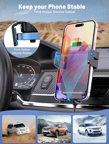 Wireless Car Charger, MOKPR Auto-Clamping Car Mount 15W/10W/7.5W Fast Charging Air Vent Car Phone Mount Compatible with iPhone 15/14/13/13 Pro/12 Pro Max/12 pro/12/11/10 Series, Samsung Galaxy Series - Image 5