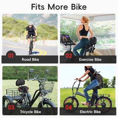 COOLWUFAN Oversized Bike Seat with Backrest for Peloton Bike, Wide Bicycle Saddle Compatible with Peloton, Road, Exercise, Tricycle, Electric Bike - Image 9
