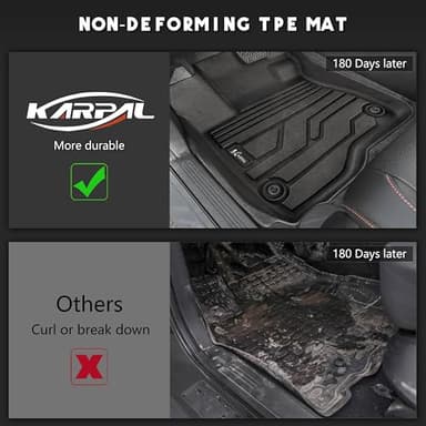 KARPAL Floor Mats for Honda CRV/CR-V 2023 2024 2025 2026 (Include Hybrid), All Weather Protection TPE Floor Liners Accessories Car Mats, Front & 2nd Row & Cargo Liner (Upper Position) - Image 8