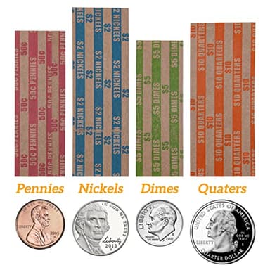 DGBDPACK 125 Assorted Flat Coin Wrappers, 25 Dimes, 25 Nickels, 25 Pennies, 50 Quarters Convenient Pack - Image 4