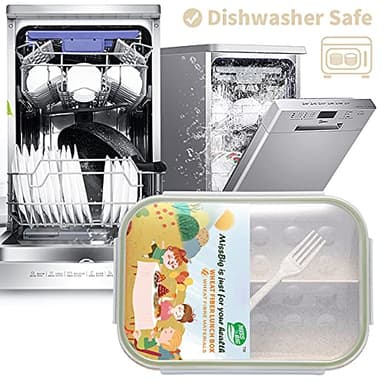 MISS BIG® Bento Box,Bento Box Adult,Lunch Box,Leak Proof Lunch Containers,No BPAs and No Chemical Dyes Bento Lunch Box,Dishwasher and Microwave Safe Lunch Containers for Adults(1900ml White) - Image 7