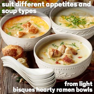 Artena Plates And Bowls Sets, 16 Pieces Dinnerware Sets, Dish Set For 4, Ceramic Kitchen Bowl And Plate Set, Embossed White Dishware Sets, Dishwasher & Microwave Safe (Multiple Patterns - Image 4