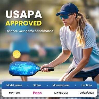 Pickleball Paddles Set of 2 or 4, USAPA Approved Pickleball Set with 4 Pickleball Balls and Pickleball Bag, Fiberglass Pickle Ball Rackets 2 Pack(Blue&Red) - Image 2