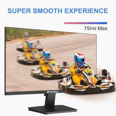 SANSUI Monitor 22 inch 1080p FHD 75Hz Computer Monitor with HDMI VGA, Ultra-Slim Bezel Ergonomic Tilt Eye Care LED Display for Home Office (ES-22F1 HDMI Cable Included) - Image 3