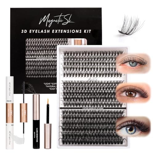 DIY Lash Extensions Kit 320pcs Individual Lashes Clusters 40D 50D 100D D Curl Eyelash Extension Kit with Applicator and Lash Bond&Seal, Lash Remover For False Eyelash Mix 11-20mm (40D+50D+100D KIT) - Image 1