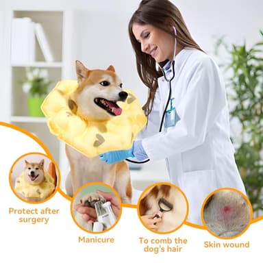 Pet Soft Protective Recovery Collar - Adjustable Pet E-Collar Alternative After Surgery for Pets/Kitten/Cats/Small Dogs (Yellow, L) - Image 3
