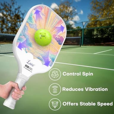 Luzz Carbon Fiber Pickleball Paddles, Sandblasted Surface USAPA Approved Pickleball Rackets for Beginners Increased Spin Control Pickle Ball Paddle Set for Men,Women,Pros,Adults - Image 5