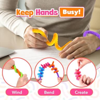 Fidget Toys Sensory Stick: Textured Silicone Sensory Toys for Kids 6 Pack, Stress Fidgets for Anxiety Relief Calming, Autism Classroom Must Haves, Stocking Stuffers for Teen Girls Boys Kids - Image 2