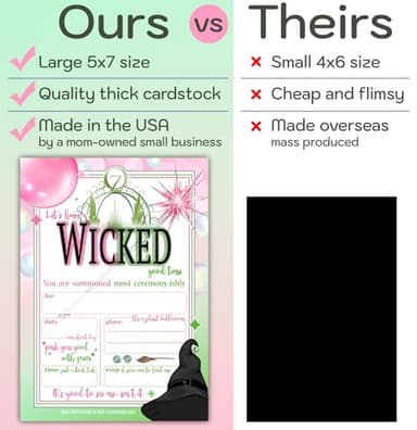 Let's Have a Wicked Good Time - Birthday Invitations - Viewing Party Invites - Set of 15 with envelopes - Image 2