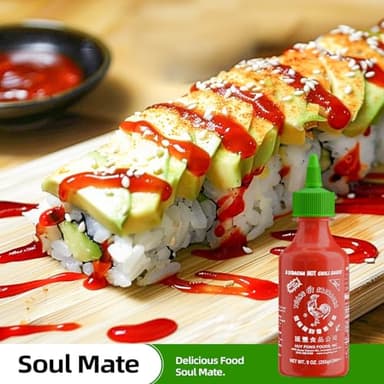 The Original Huy Fong Sriracha, 9 OZ Hot Chili Sriracha, 9 Onuce Spicy Flavor Hot Sauce W/Chili Pepper, Pack of 1 - Image 3