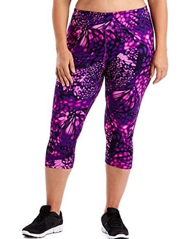 Just My Size Women's Plus Size Active Stretch Capri, Wingspan Plum Dream, 2X - Image 3