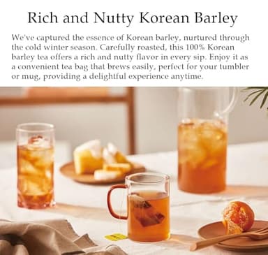 Damtuh Korean Barley Tea – Roasted Boricha Mugicha, Nutty Herbal Tea, Caffeine-Free, 50 Tea Bags (1.5g each) - Image 3