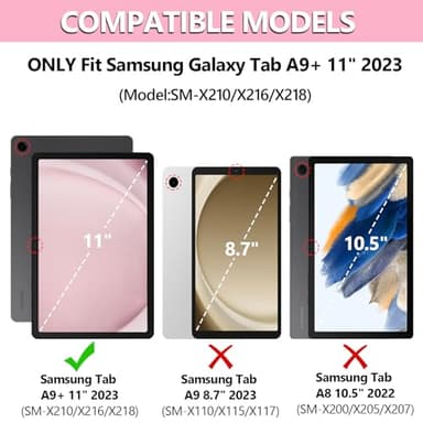 MMK Galaxy Tab A9 Plus Case with Keyboard, Samsung A9 Plus Tablet Case Keyboard (11" 2023, SM-X210/X216/X218), Wireless Detachable-Gentle Mousse Pink - Image 2