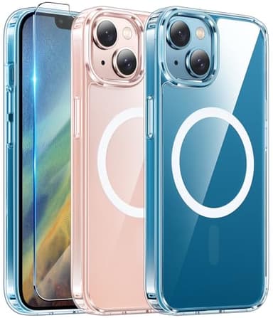 FNTCASE for iPhone 13 Phone Case: Clear Phone Case Magnetic Military Grade Drop Protection Anti Yellowing Cell Phone Cover - Rugged Shockproof Protective Bumper (A-Clear) - Image 1